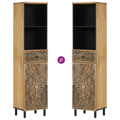 Шкаф за баня 38x33x160 см масивно мангово дърво