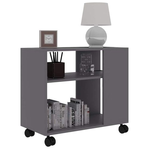 Странична маса, сива, 70x35x55 см, инженерна дървесина