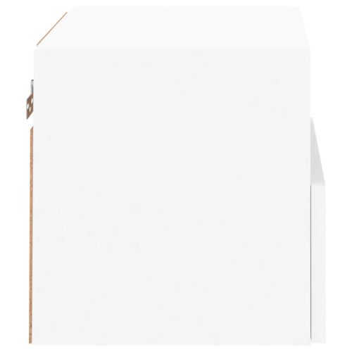 Стенни ТB шкафове, 2 бр, бели, 40x30x30 см, инженерно дърво