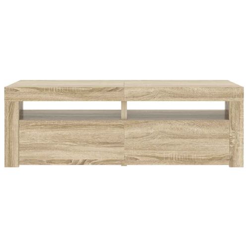 ТВ шкаф с LED осветление, дъб сонома, 120x35x40 см