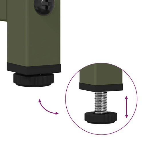 Висока дъска маслиненозелена 68x39x123 cm стомана