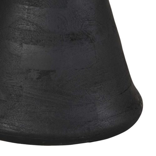 Странична маса черна Ø50x40 cm Масивна дървесина Манго