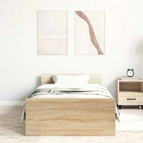 Рамка за легло без матрак сонома дъб 90x190 см инженерно дърво