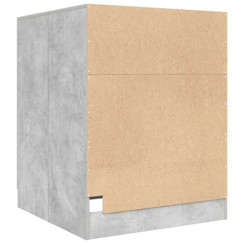 Шкаф за пералня, бетонно сив, 71x71,5x91,5 см