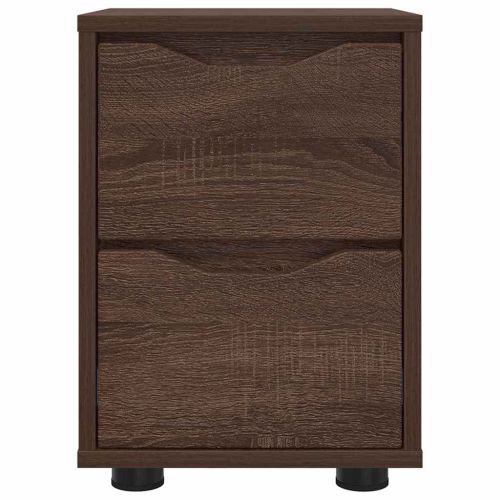 Нощно шкафче Кафяв дъб 30,5 x 30 x 43 см Инженерно дърво