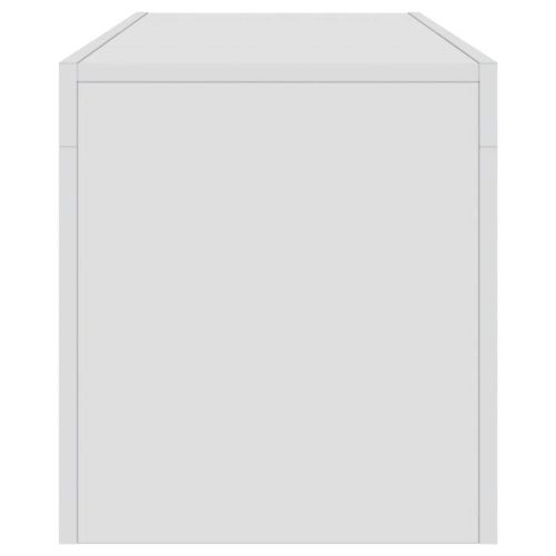 ТВ шкаф с LED осветление, бял гланц, 120x35x40 см