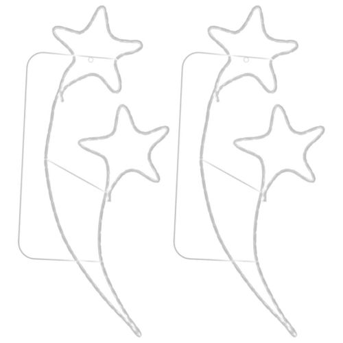 Светещ маркуч с форма на звезди 2 бр топло бяло 125,5x53x4,5 см