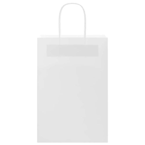 Хартиени торбички 50 бр с дръжки бели 21x11x31 см