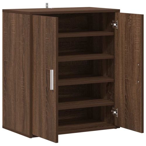 Шкаф за обувки, кафяв дъб, 60x35x70 см, инженерно дърво