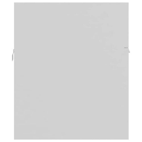 Комплект мебели за баня, бял, инженерно дърво