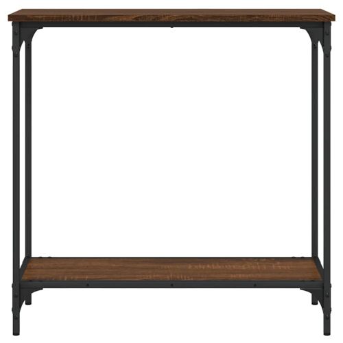 Конзолна маса, кафяв дъб, 75x30,5x75 см, инженерно дърво