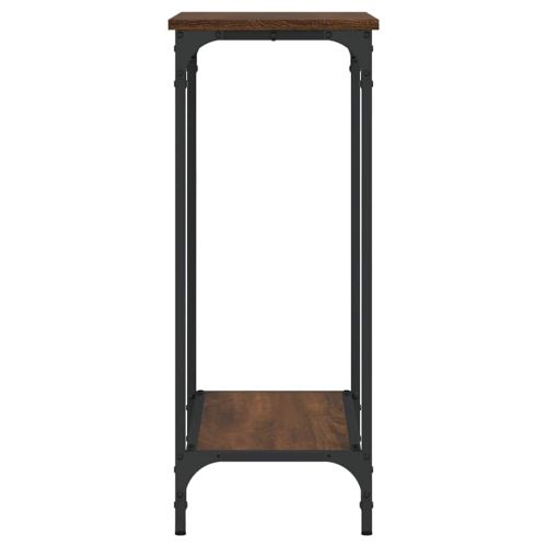 Конзолна маса, кафяв дъб, 75x30,5x75 см, инженерно дърво