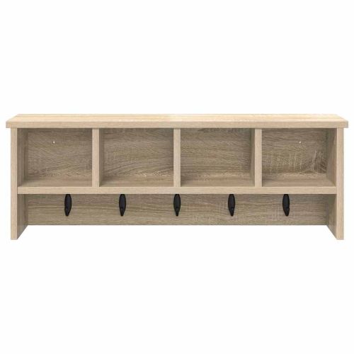 Стенен закачалка за палта с рафт дъб сонома 75 x 16 x 26 см