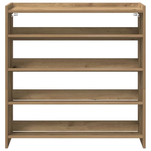 Етажерка за обувки, дъб артизан, 80x25x81 см, инженерно дърво