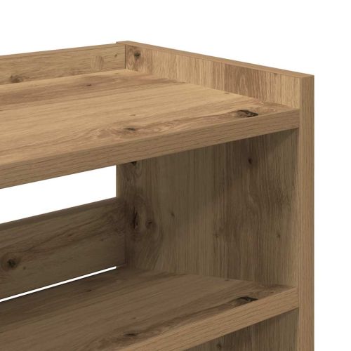 Етажерка за обувки, дъб артизан, 80x25x81 см, инженерно дърво