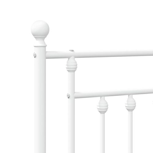 Метална рамка за легло с горна и долна табла, бяла, 180x200 см