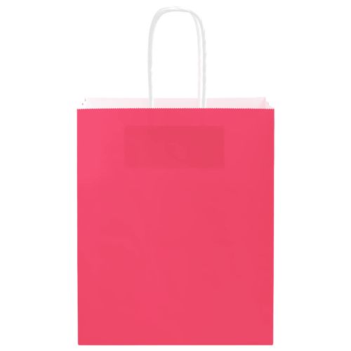 Хартиени торбички 250 бр с дръжки розови 18x8x22 см