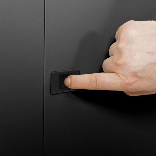 Мрежов кабинет със съхранение Черно 60 x 60 x 80 см Стомана