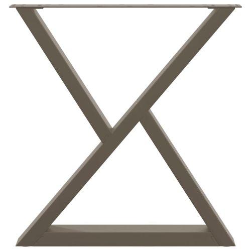 Крака за трапезарна маса, 2 бр., естествена стомана, 70 x (72-73,3) см, стомана