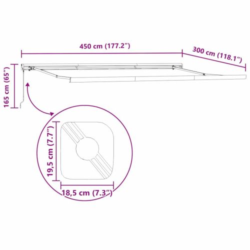 Рамка за сенник Бяло 450 × 300 cm Алуминий