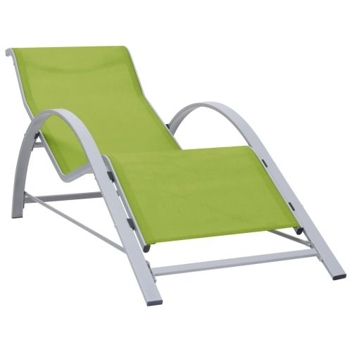310540 Sun Loungers 2 pcs with Table Aluminium Green