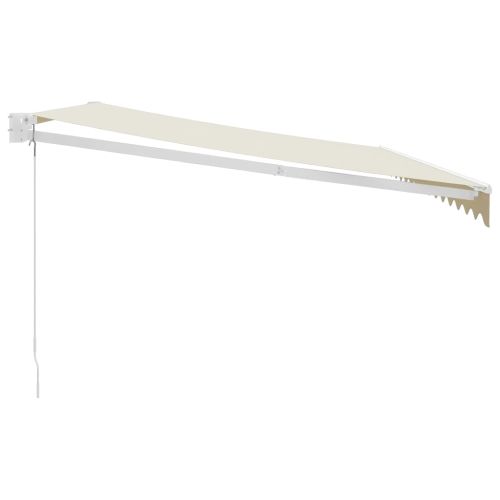 Прибираща се тента кремава 4x3 м плат и алуминий