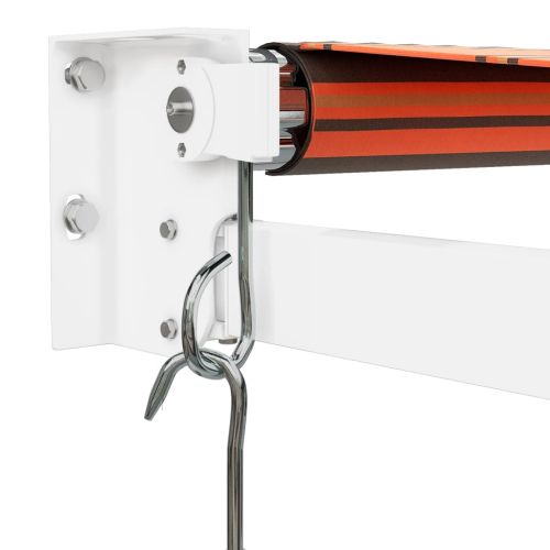 Прибираща се тента оранжево и кафяво 3,5x2,5 м плат и алуминий