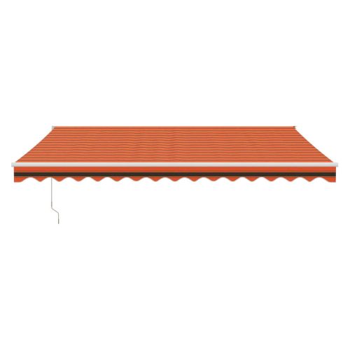 Прибираща се тента оранжево и кафяво 4x3 м плат и алуминий