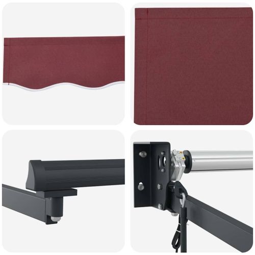 Автоматично прибираща се тента, бордо, 400x300 см