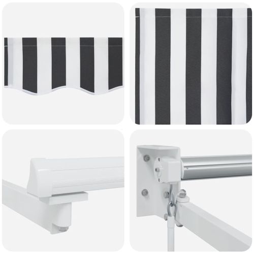 Прибираща се тента антрацит и бял 4x3 м плат и алуминий