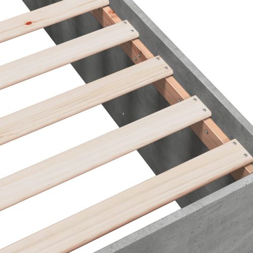 Рамка за легло, бетонно сиво, 160x200 см, инженерно дърво