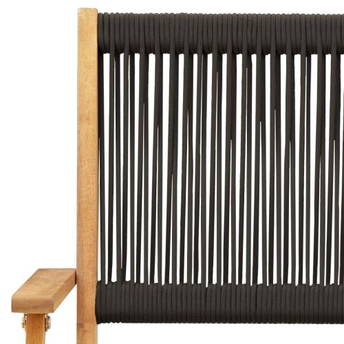 Градински трапезен комплект 5 части черен полипропилен и масив