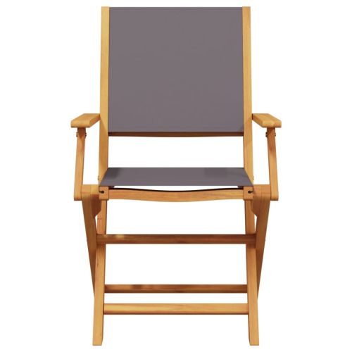 Градински трапезен комплект, 5 части, антрацит, плат и масив