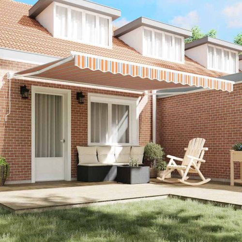 Сгъваем навес Многоцветен 400 × 300 cm Полиестер и алуминий