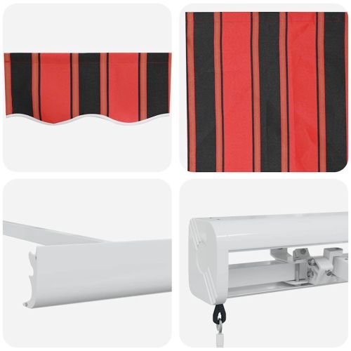 Сгъваем навес Червен и Черен 450 × 300 cm Текстил и Метал