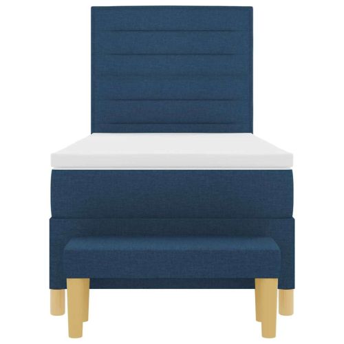 Легло с пружинирана основа с матрак Синьо 90 x 190 cm текстил