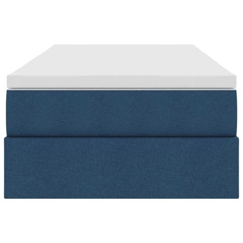 Легло с място за съхранение и матрак с матрак Синьо 90 x 190 cm