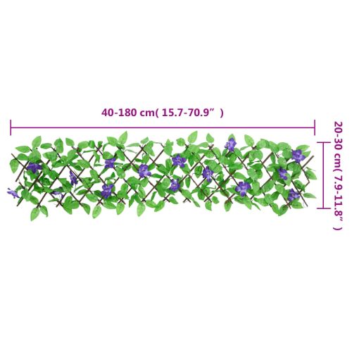 Решетка от изкуствен бръшлян разширяема зелена 180x20 см