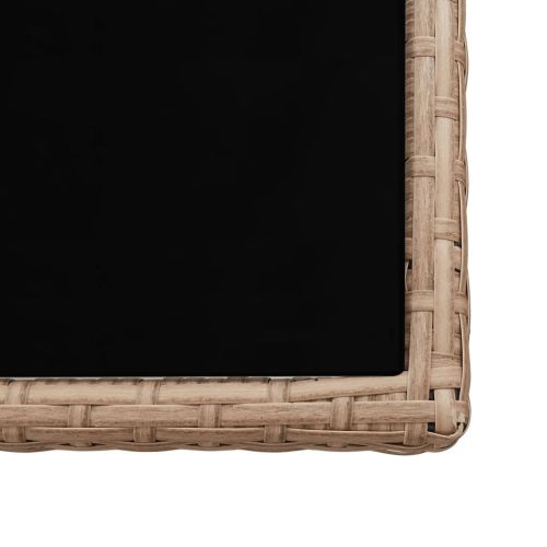 Градински комплект с възглавници, 15 части, бежов полиратан