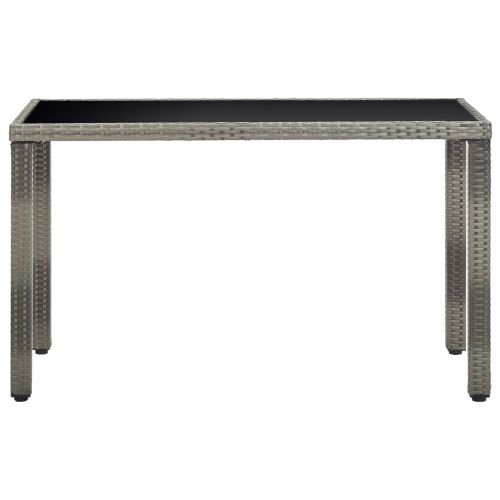 Градински комплект с възглавници, 5 части, полиратан, сив