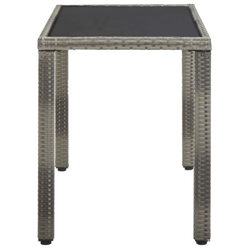 Градински комплект с възглавници, 5 части, полиратан, сив