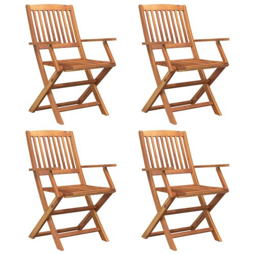 Градински трапезен комплект от 5 части, акациево дърво масив