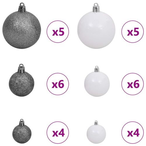 С изкуствено коледно дърво Бяло 80 x 80 x 150 см PVC и метал