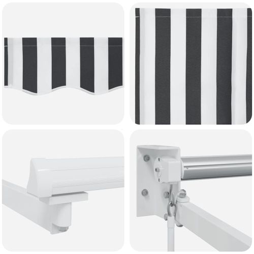 Прибираща се тента антрацит и бял 4,5x3 м плат и алуминий