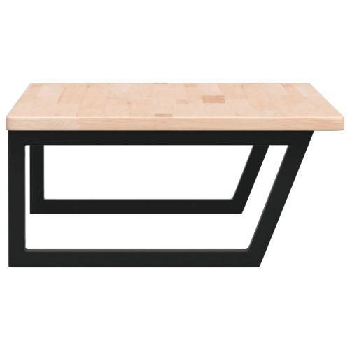 Стенен рафт за мивка, стомана и масивно дърво дъб