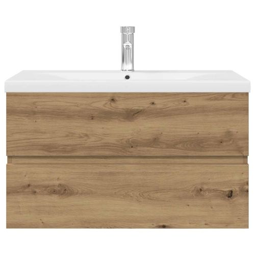 Шкаф за мивка с вграден умивалник и смесител Дъб артизан