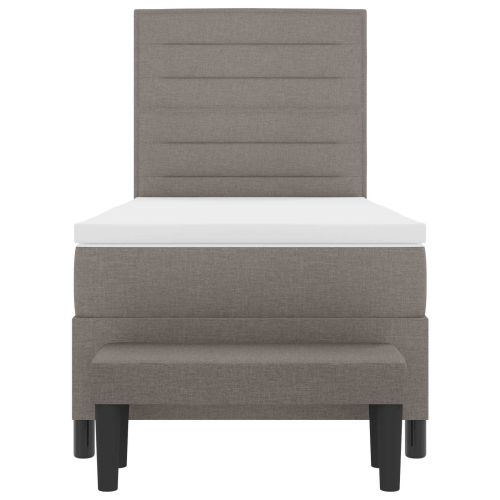 Легло с пружинирана основа с матрак Таупе 90 x 190 cm текстил