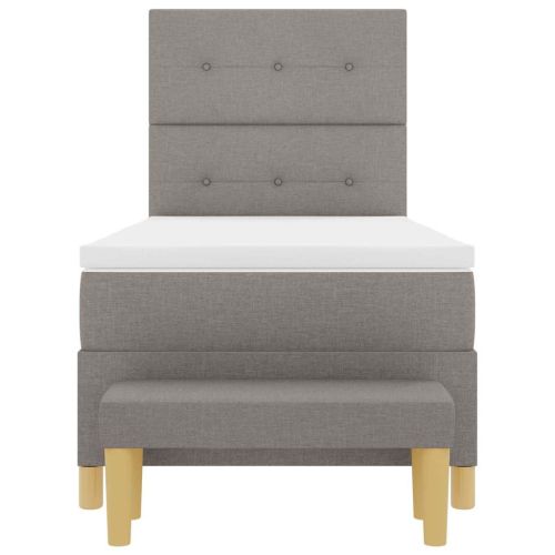 Легло с пружинирана основа с матрак Таупе 90 x 190 cm текстил