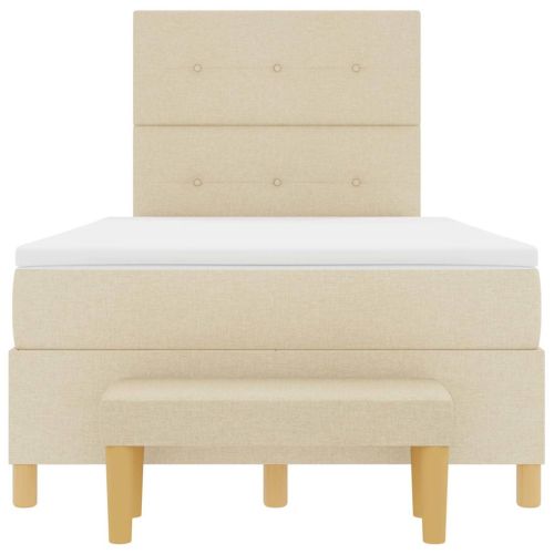 Легло с пружинирана основа с матрак Крем 120 x 190 cm текстил