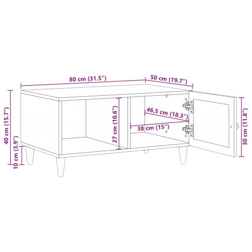 Масичка за кафе с рафт със съхранение Бежово 80 x 50 x 40 cm